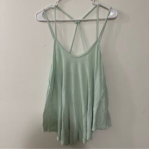 We‎ The Free Womens Rock Your World Tank Top Size Large Green Strappy